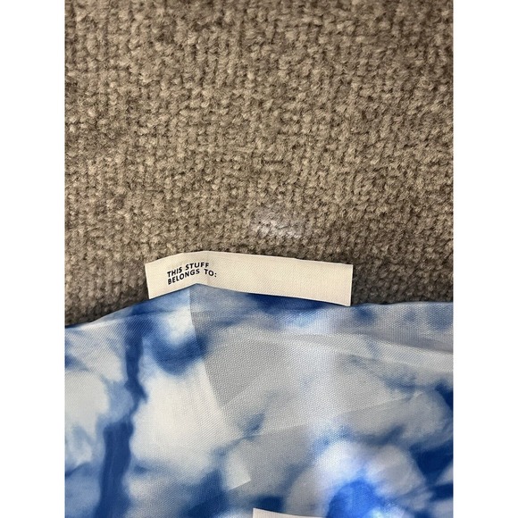 Athleta Girl Tie Dye Drawcord Sport Bag Cinch Sack Sac Blue Neon Yellow - Picture 4 of 5